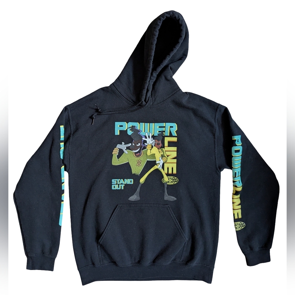 Vintage 90s Disney A Goofy Movie Powerline Stand Out Tour Black Hoodie M